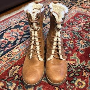 Lucky brand zip up boots.